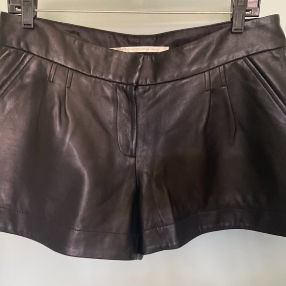 COPY - Twelfth Street by Cynthia Vincent lambskin black real leather shorts 8 s… - Picture 8 of 11